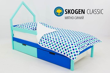 Кровать-домик в детскую мини Skogen мятно-синий в Липецке