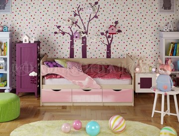 Детская кровать Дельфин-1, Розовый глянец 80х160 в Липецке