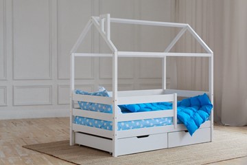 Детская кровать для девочки Домик с ящиками, цвет белый в Липецке