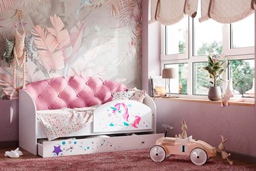 Кровать детская Звездочка с бортиком, Розовый в Липецке