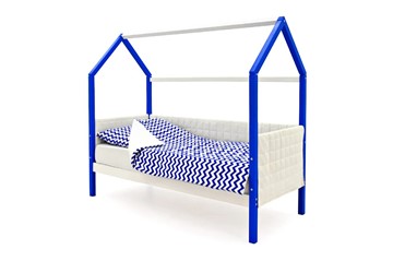 Кровать-домик детская «Svogen сине-белый» мягкая в Липецке