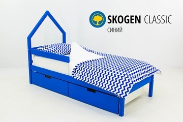 Кровать-домик в детскую мини Skogen синия в Липецке