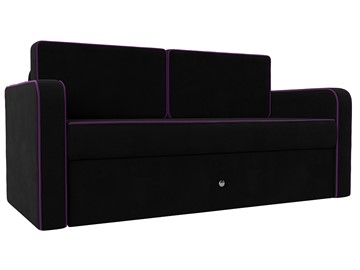 Детский диван-трансформер Смарт, Черный/Фиолетовый (Микровельвет) в Липецке