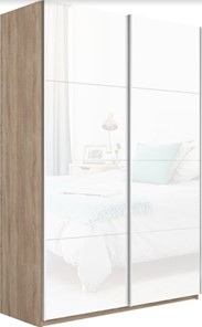 Шкаф 2-дверный Прайм (Белое стекло/Белое стекло) 1200x570x2300, дуб сонома в Липецке