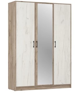 Шкаф 3-х дверный ШР3/1 Соната с зеркалом Дуб Крафт Серый - Дуб Крафт Белый в Липецке