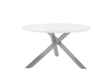 Круглый столик Триада-15Д, Металлик/Белый в Липецке