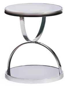 Стеклянный столик в гостиную GROTTO (mod. 9157) металл/дымчатое стекло, 42х42х50, хром в Липецке