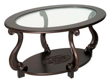 Стеклянный столик Овация-С, темно-коричневый в Липецке