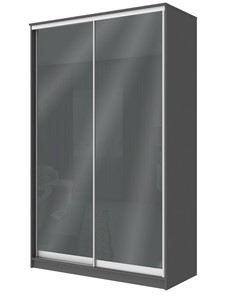 Шкаф 2-х дверный Хит-22-4-12/2-22 с цветным стеклом, темно-серый 073, Графит в Липецке