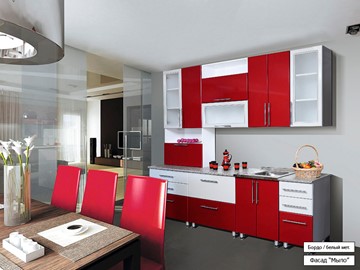 Модульная кухня Мыло 224 2600, цвет Бордо/Белый металлик в Липецке