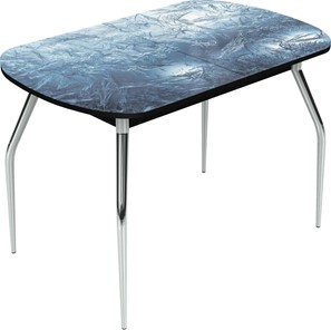 Обеденный раздвижной стол Ривьера исп.2 хром №5 (Exclusive h157/черный) в Липецке