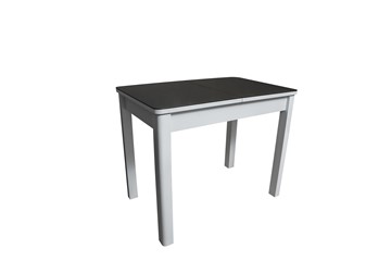 Кухонный раскладной стол СТОЛБУРГ Айсберг-2СТ белое/черное/прямые массив в Липецке