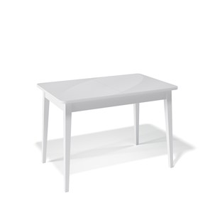 Кухонный раздвижной стол Kenner 1100M (Белый/Стекло белое сатин) в Липецке