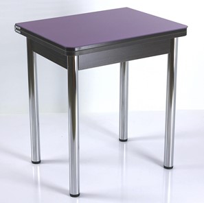 Кухонный пристенный стол СПА-02 СТ2, венге ЛДСП/стекло фиолетовый/39 прямые трубки хром в Липецке