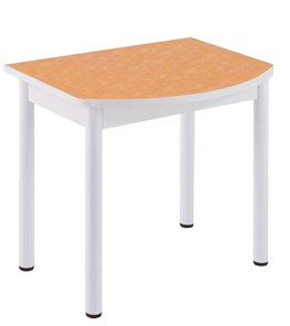 Кухонный пристенный стол НСПГ-07 ПЛ1, цветы манго/белое ЛДСП/36 прямые трубки крашеные белый в Липецке