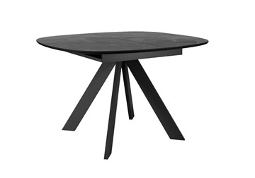 Стол обеденный раскладной DikLine BK100 Керамика Черный мрамор/подстолье черное/опоры черные в Липецке
