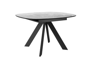 Керамический кухонный стол DikLine BK100 Керамика Серый мрамор/подстолье черное/опоры черные в Липецке
