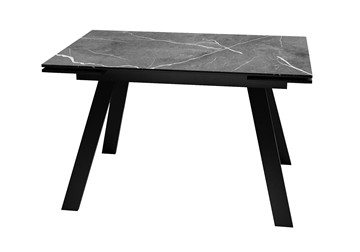 Керамический кухонный стол DikLine DKL140 Керамика Черный мрамор/опоры черные (2 уп.) в Липецке