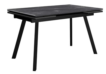 Керамический обеденный стол DikLine SKA125 Керамика Серый мрамор/подстолье черное/опоры черные (2 уп.) в Липецке