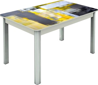 Обеденный раздвижной стол Гамбург исп.1 ноги метал. крашеные №23, Фотопечать (Текстура №51) в Липецке