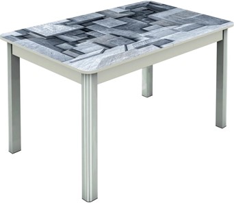 Кухонный стол раскладной Гамбург исп.1 ноги метал. крашеные №23, Фотопечать (Текстура №74) в Липецке