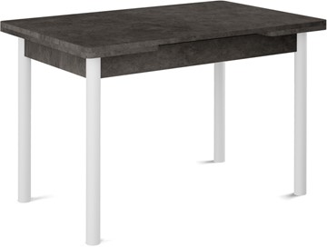 Кухонный стол раздвижной Милан-2 EVO, ноги белые, серый камень в Липецке