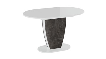 Стол кухонный овальный Монреаль тип 1 (Белый глянец/Моод темный) в Липецке