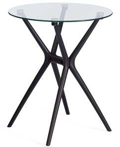 Стол из стекла PARNAVAZ (mod. 29) пластик/стекло, 60х60х70,5 прозрачный/черный арт.19698 в Липецке