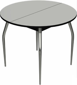 Обеденный круглый стол Ривьера исп. круг хром №5 (стекло белое/черный) в Липецке