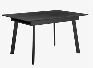 Раскладной стол раздвижной  DikLine SFH125 стекло Оптивайт Черный мрамор/подстолье черное в Липецке