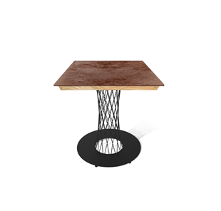 Керамический кухонный стол SHT-TU3-1/ТT8 60/60 (черный муар/прозрачный лак/коричневая сепия) в Липецке