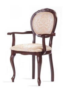 Обеденный стул Барокко с резьбой и подлокотниками (стандартная покраска) в Липецке