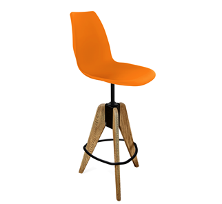 Барный стул SHT-ST29/S92 (оранжевый ral2003/брашированный коричневый/черный муар) в Липецке
