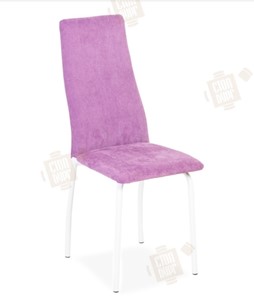 Обеденный стул Волна, каркас металл белый, инфинити фиолетовый в Липецке
