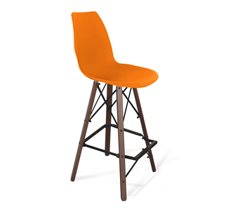Барный стул SHT-ST29/S80 (оранжевый ral2003/темный орех/черный) в Липецке