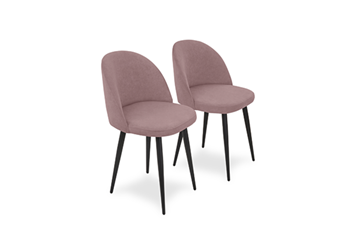 Комплект из 2-х кухонных стульев Brendoss Лайт розовый черные ножки в Липецке