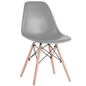 Комплект стульев 4 шт. BRABIX "Eames CF-010", пластик серый, опоры дерево/металл, 532632, 2033A в Липецке