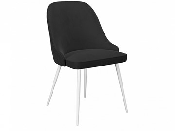 Обеденный стул 256, микровелюр К21 черный, ножки белые в Липецке