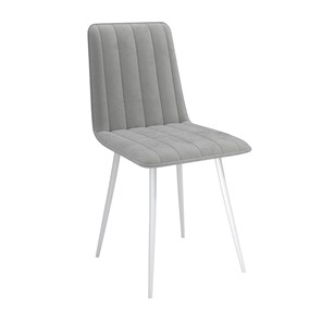 Обеденный стул Тахо, велюр тенерифе грей/Цвет металл белый в Липецке