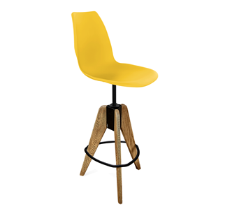 Барный стул SHT-ST29/S92 (желтый ral 1021/брашированный коричневый/черный муар) в Липецке