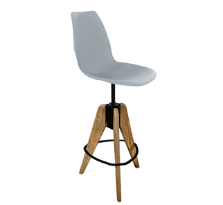 Барный стул SHT-ST29/S92 (серый ral 7040/брашированный коричневый/черный муар) в Липецке