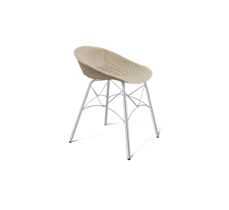 Обеденный стул SHT-ST19-SF1 / SHT-S107 (ванильный крем/хром лак) в Липецке