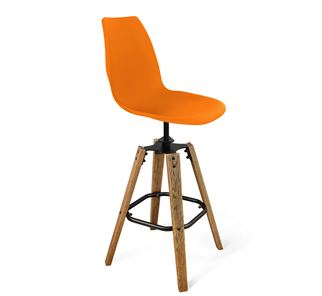 Барный стул SHT-ST29/S93 (оранжевый ral2003/брашированный коричневый/черный муар) в Липецке