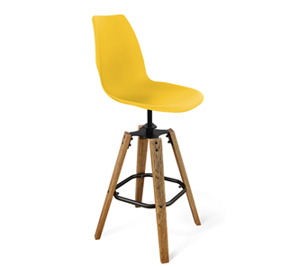 Барный стул SHT-ST29/S93 (желтый ral 1021/брашированный коричневый/черный муар) в Липецке