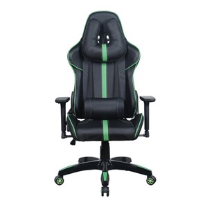 Компьютерное кресло Brabix GT Carbon GM-120 (две подушки, экокожа, черное/зеленое) 531929 в Липецке