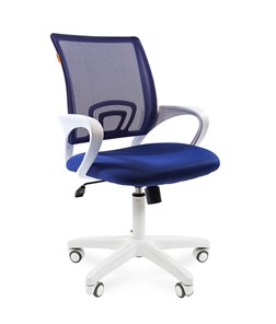 Кресло компьютерное CHAIRMAN 696 white, ткань, цвет синий в Липецке