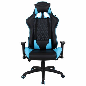 Кресло офисное Brabix GT Master GM-110 (две подушки, экокожа, черное/голубое) 531928 в Липецке