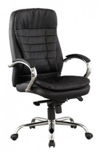 Кресло офисное J 9031-1 экокожа /хром, черный в Липецке