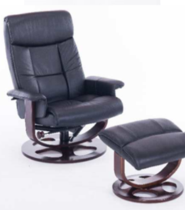 Компьютерное кресло ДамОфис J6011 для релаксации нат. кожа / дерево, черный в Липецке