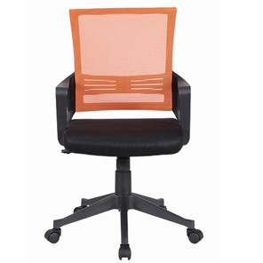 Компьютерное кресло Brabix Balance MG-320 (с подлокотниками, комбинированное черное/оранжевое) 531832 в Липецке